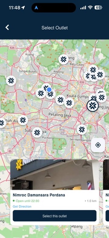 Nimroc app outlet map
